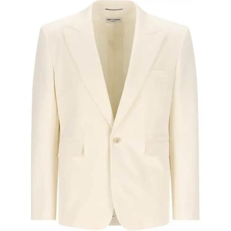 SAINT LAURENT SS21 Business Suit Coat Men's White