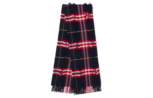 Burberry Knit Scarves Unisex Blue/Red