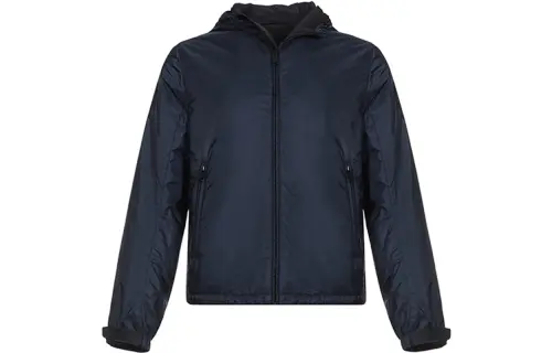 PRADA Puffer Jackets Men's Navy Hooded Moderate Puffer Jacket