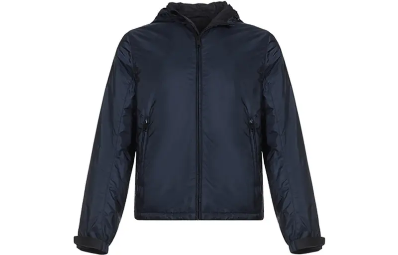 PRADA Puffer Jackets Men's Navy Hooded Moderate Puffer Jacket