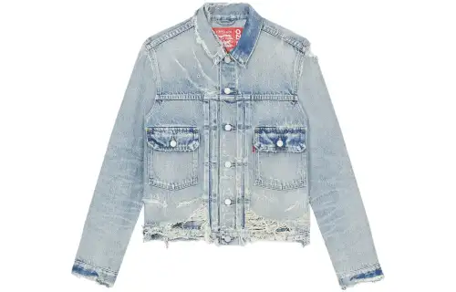 KENZO X LEVI'S Type Ii Distressed Genderless Denim Trucker Jacket
