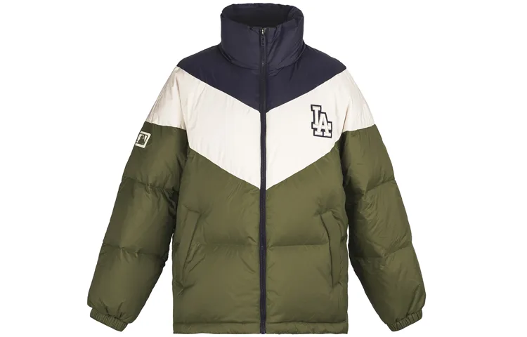 MLB Down Jackets Unisex Army Green Stand Collar Moderate Other
