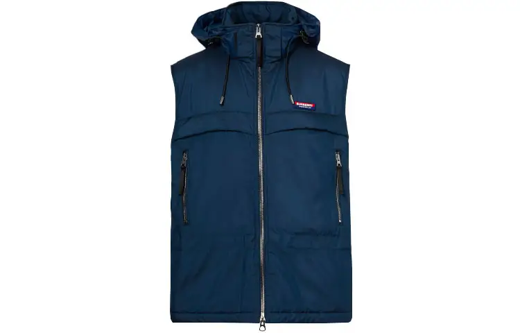 Burberry Vests Men's Ink Blue Hooded Non Detachable Moderate Other