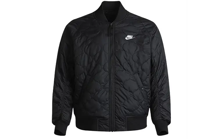 Nike Puffer Jackets Men's Black Baseball Collar Moderate