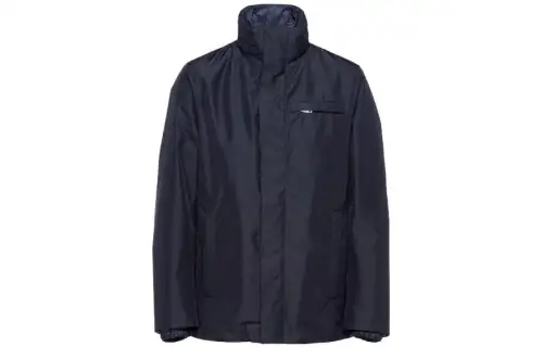 PRADA Jackets Men's Blue Stand Collar Moderate Other