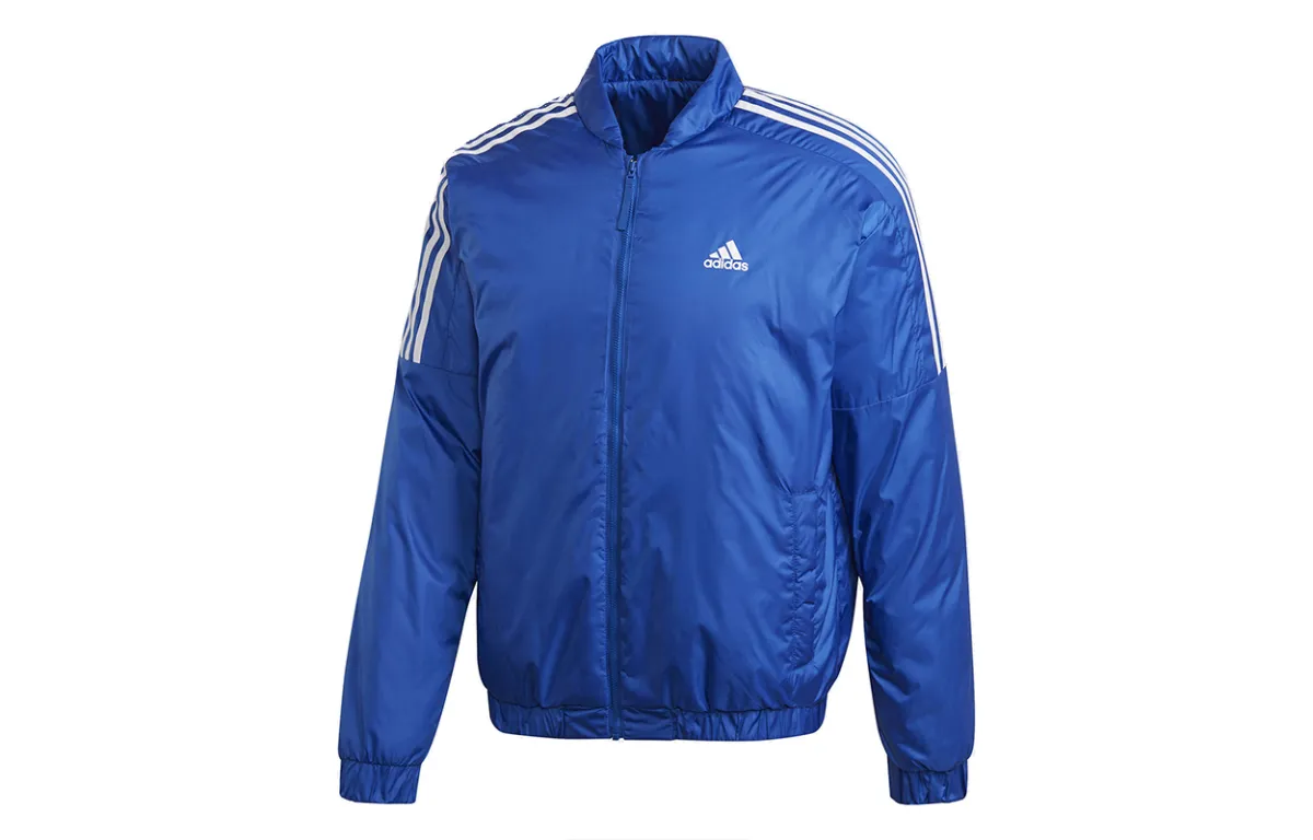 Adidas Puffer Jackets Men's Royal Blue Baseball Collar Thickened Other