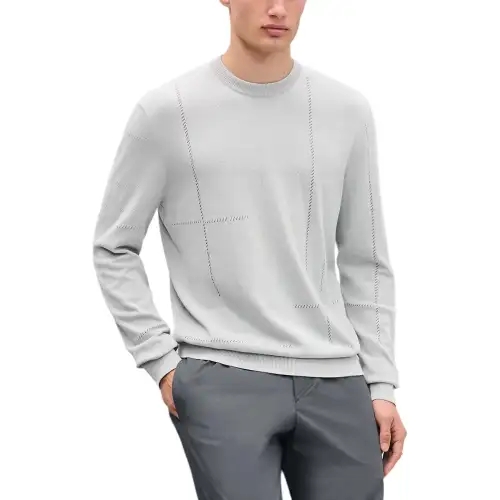 HERMES Knitwear Men's Gray Crew Neck Moderate Other