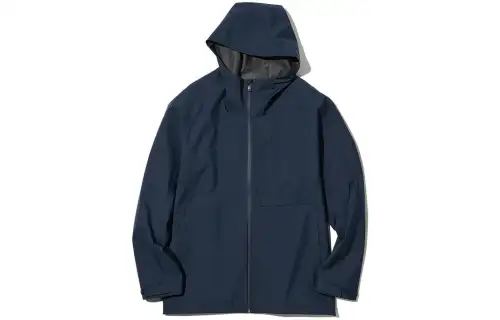 UNIQLO Jackets Men's Navy Blue Hooded Moderate Other