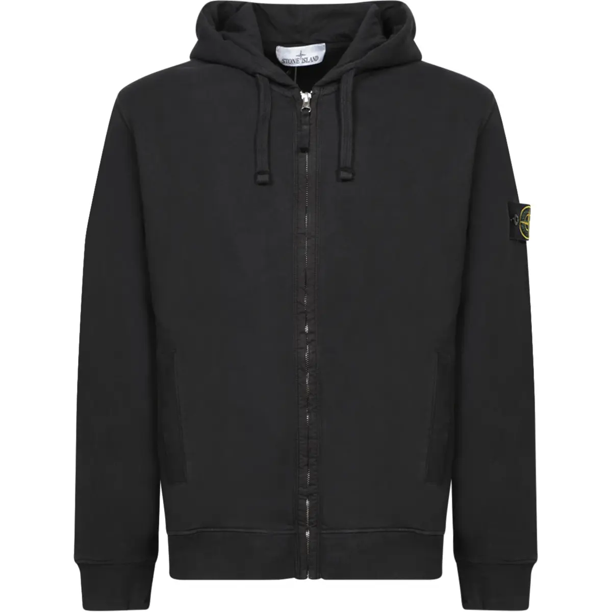 STONE ISLAND Logo Patch Zip Up Hoodie
