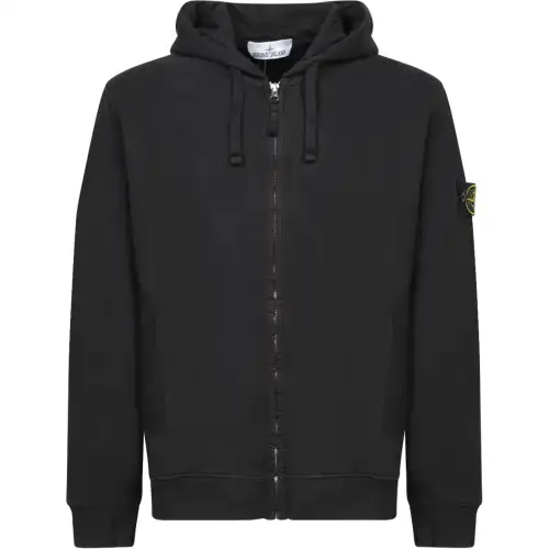 STONE ISLAND Logo Patch Zip Up Hoodie