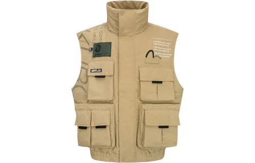 EVISU Vests Men's Apricot Stand Collar Moderate Other