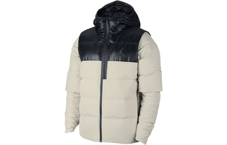 Jordan Down Jackets Men's White Stand Collar Moderate Straight Fit