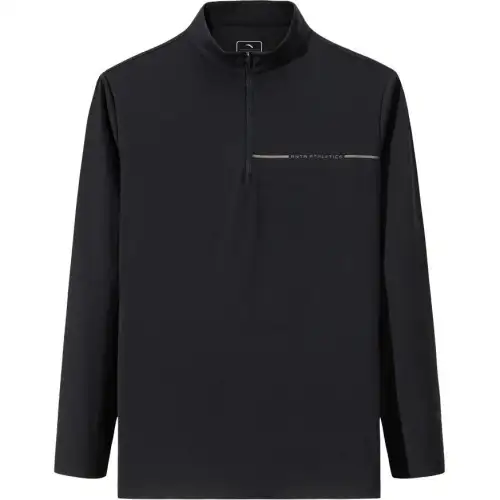 Anta Variety Training Collection Thermal Comfortable Fleece Long Sleeved Stand Collar Knitwear Men's Basic Black