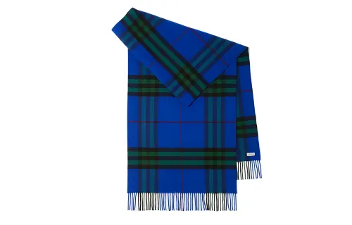 Burberry Knit Scarves Unisex Blue Green