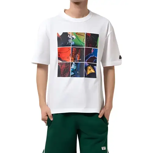 Reebok T Shirts Men's White Crew Neck Moderate
