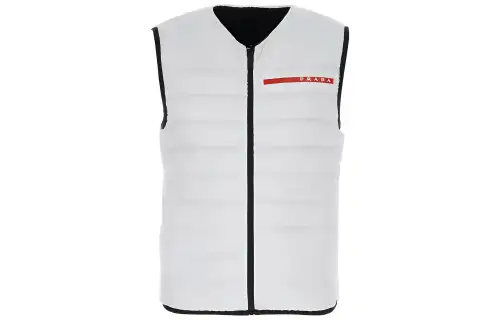 PRADA Vests Men's White V Neck Moderate Other