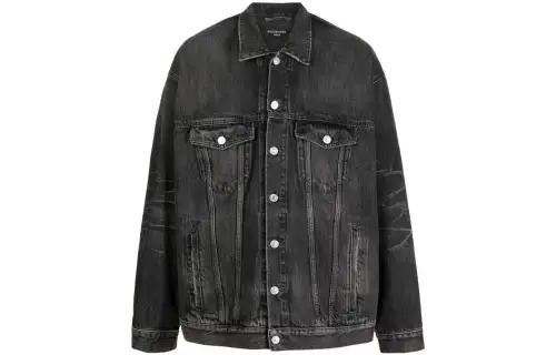 Balenciaga logo-print denim jacket