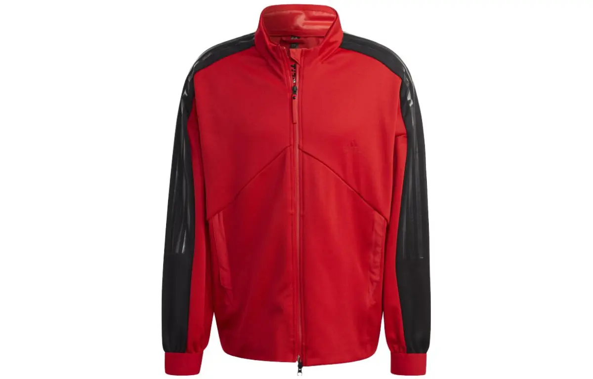 Adidas Jackets Men's Red Stand Collar Moderate Straight Fit