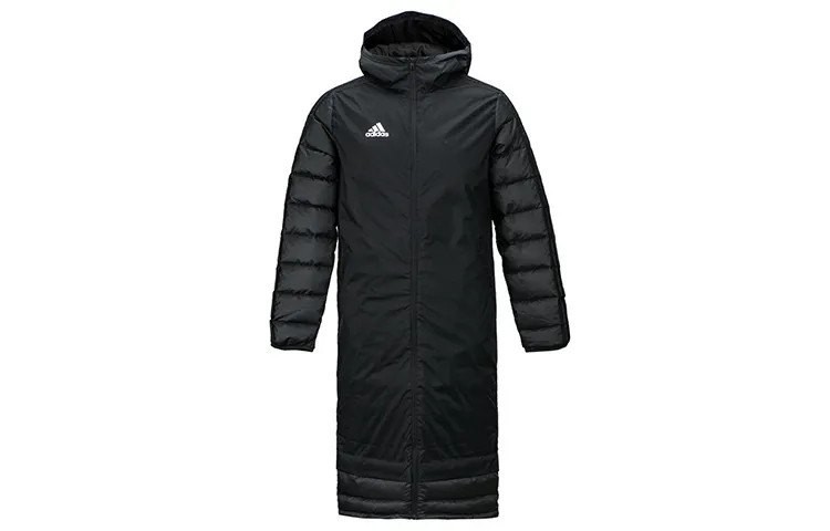 Adidas Down Jackets Men's Black Hooded Moderate Straight Fit