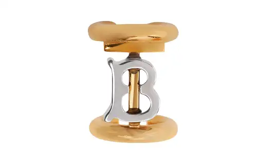 Burberry Gold Plated Brass Clip On Earrings Women's Gold