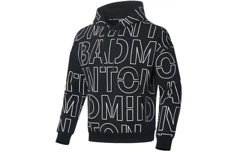 Li Ning Sweatshirts Men's New Standard Black Hooded Moderate Regular