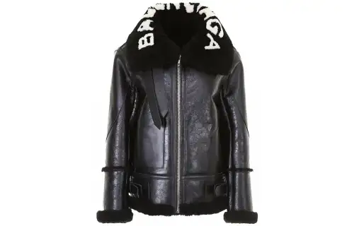 Balenciaga shearling-collar leather jacket