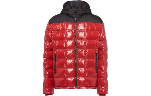 PRADA Down Jackets Men's Red Hooded Moderate Other