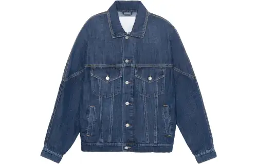 KENZO Denim Jackets Men's Blue Lapel Moderate Straight Fit