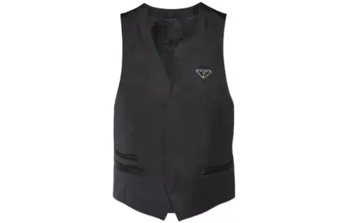 PRADA Vests Men's Black V Neck Moderate Urban Techwear