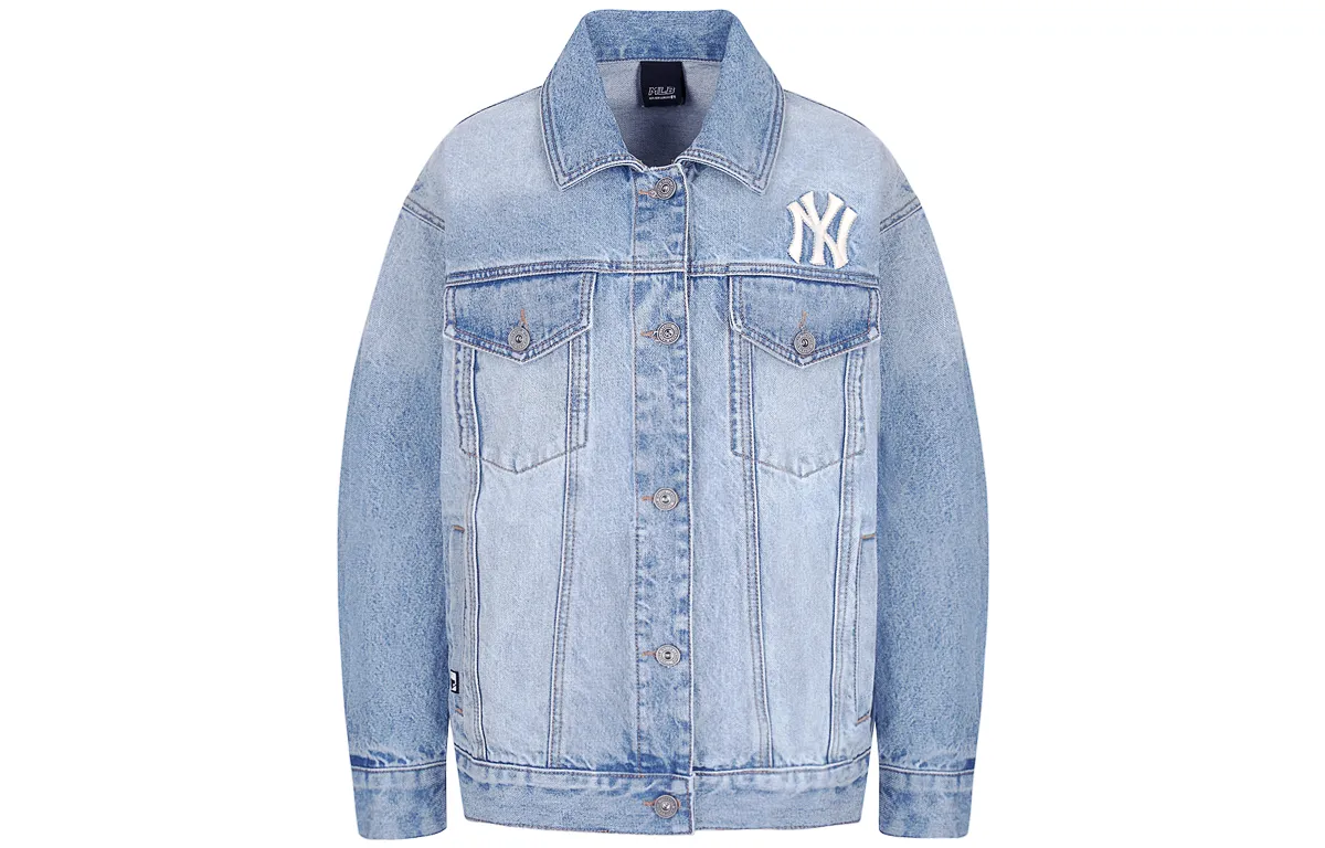 MLB Basic Logo Denim Jacket Unisex Blue