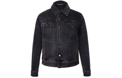 SAINT LAURENT Denim Jackets Men's Black Lapel Moderate Other