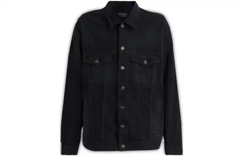 Balenciaga FW22 Denim Jacket Regular Fit Men's Black