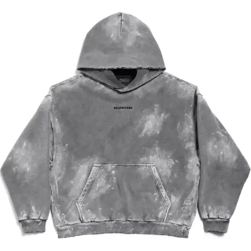 Balenciaga Logo Embroidered Fadded Hoodie