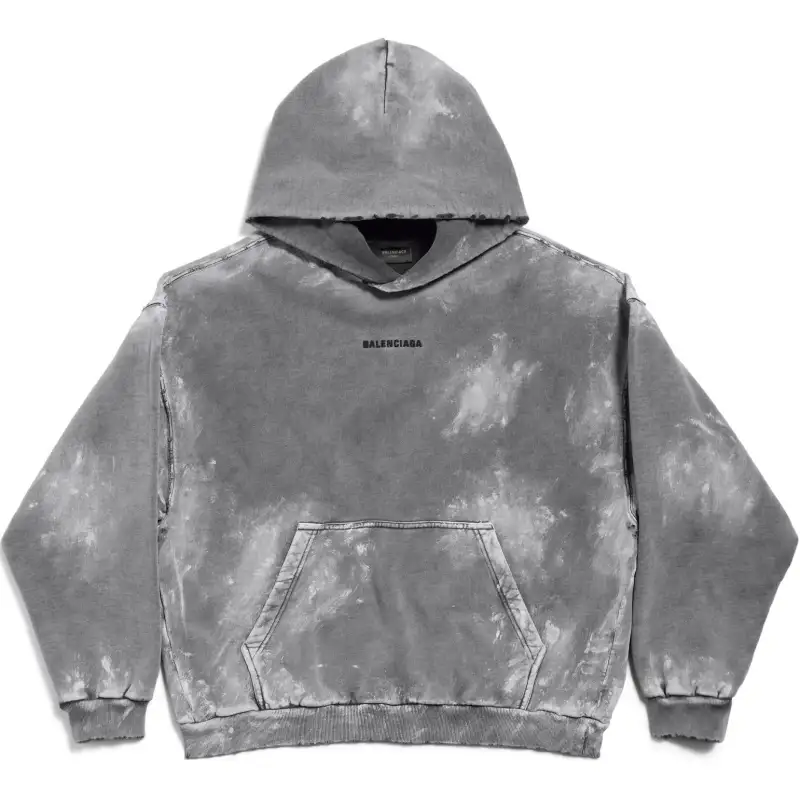Balenciaga Logo Embroidered Fadded Hoodie