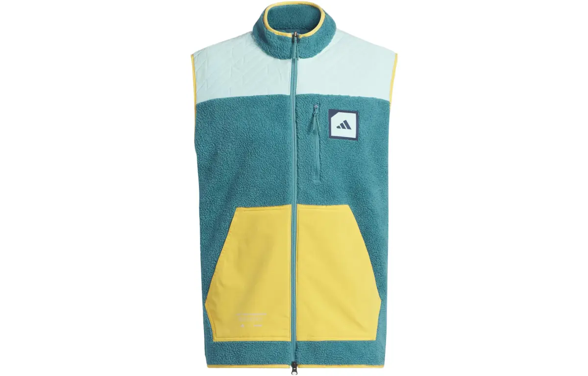 Adidas Vests Men's Green Stand Collar Moderate Other