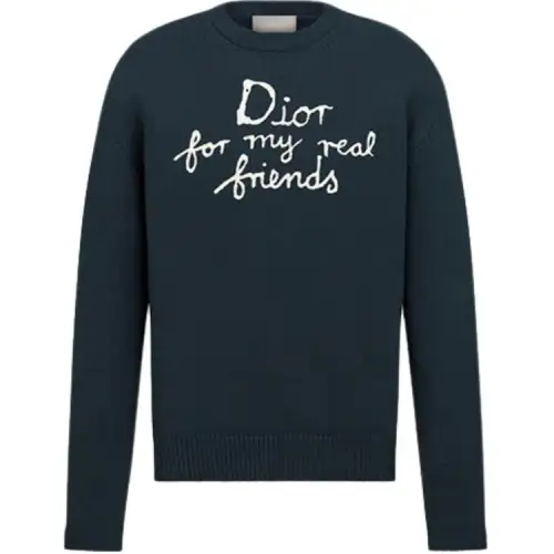 DIOR Homme Logo Detailed Crewneck Knitted Jumper