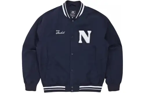 New Balance NB UNI Nylon Varsity Jacket Jackets & Coats Men's Marine Blue