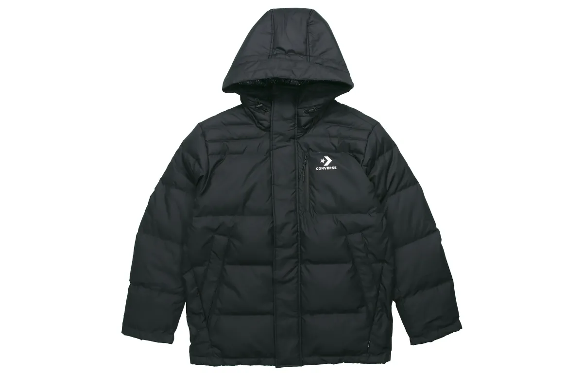 Converse Down Jackets Men's Black Hooded (Non-detachable) Moderate