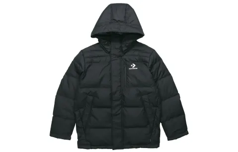 Converse Down Jackets Men's Black Hooded (Non-detachable) Moderate