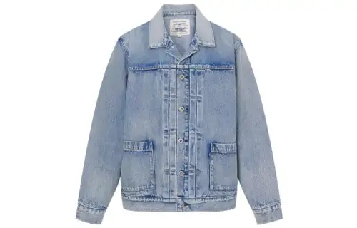 Levis SS23 Midnight Blue Denim Jackets Men's Blue Lapel Moderate Other