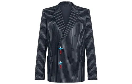 LOUIS VUITTON New Quarterly Products Of LV Business Suits Men's Dark Blue Suit Collar Moderate