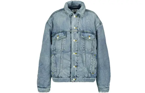 Balenciaga Padded Denim Jacket In Indigo