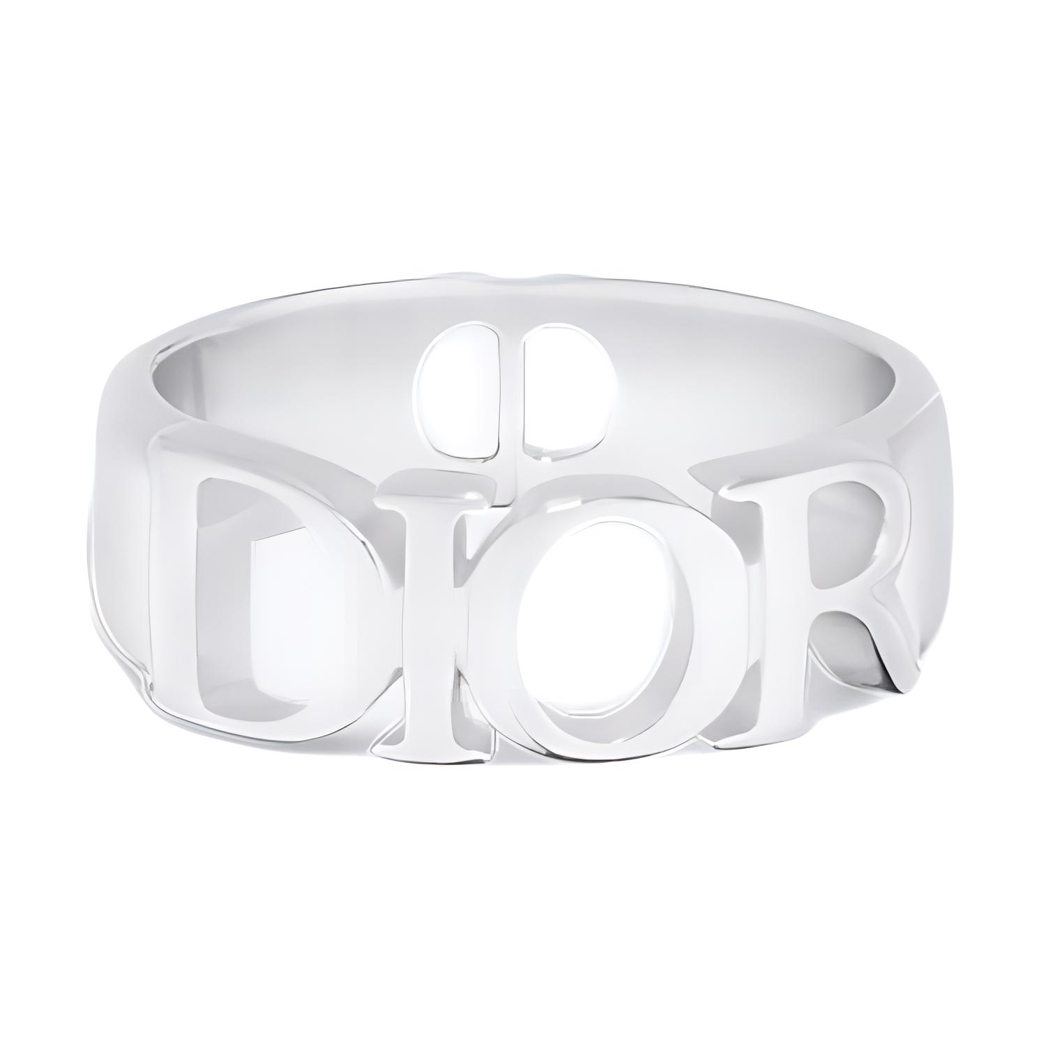 Мужское кольцо Dior Silver Logo (серебристое)
