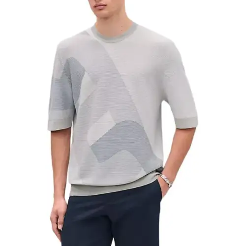 HERMES Knitwear Men's Gray Crew Neck Moderate Other