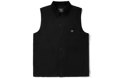 Vans Drill Canvas Vests Unisex Black Lapel Moderate Other