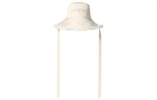 OFF WHITE 100% Cotton Bucket Hats Unisex White
