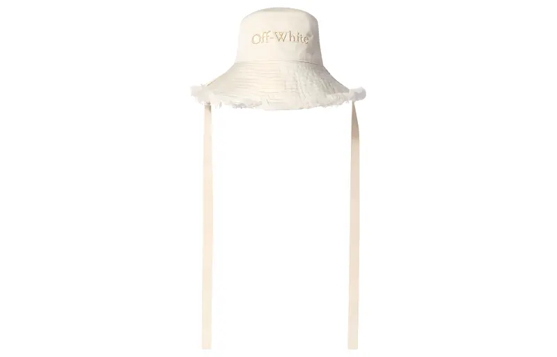 OFF WHITE 100% Cotton Bucket Hats Unisex White