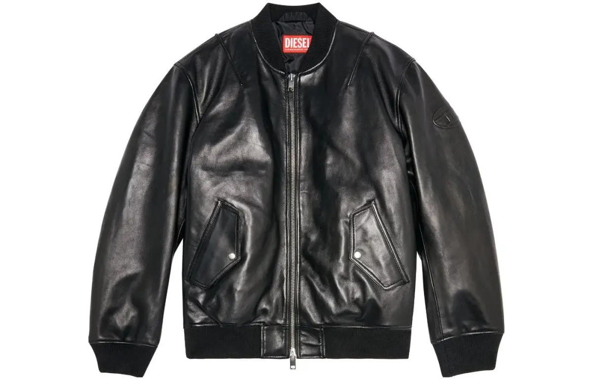 DIESEL L-Pritts Zip-up Padded Leather Jacket