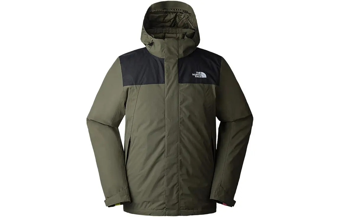 THE NORTH FACE Outdoor Hiking Waterproof, Windproof, And Breathable Windbreaker Jacket Men's Army Green