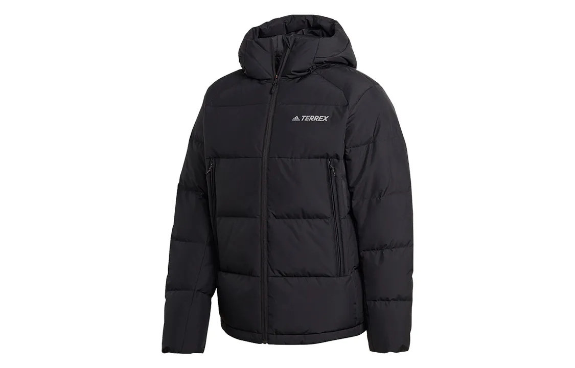 Adidas Down Jackets Men's Black Hooded Thickened Other